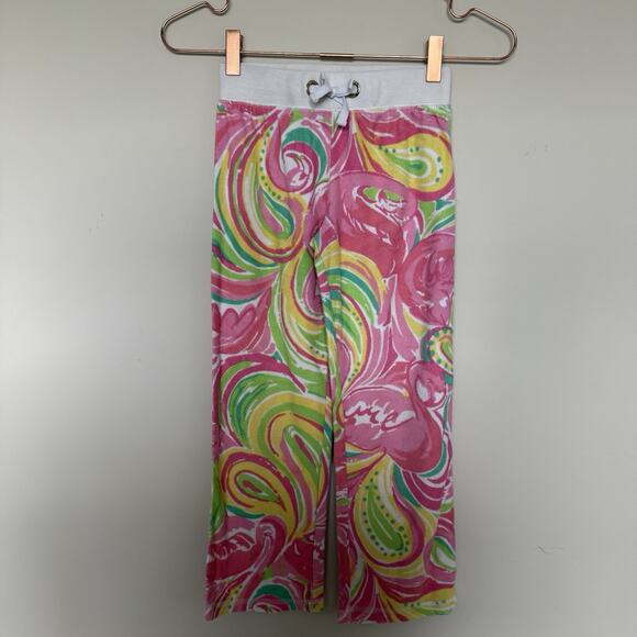 Lilly Pulitzer Pants Girls M Terry Cloth Colorful Swirl Paisley Beach Vacation - Picture 1 of 5